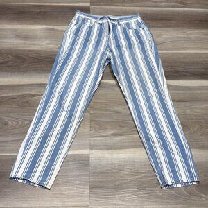 American Eagle mom jeans White and Blue Striped Jeans size 4